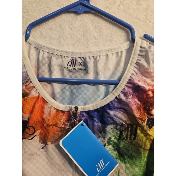 JM Tie Dye Cycling Jersey XL Unisex Mens/Women Sleeveless (3 Pockets) - Picture 3 of 8